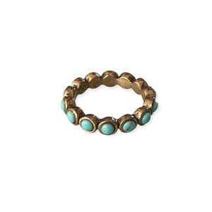 Lucky Brand gold toned turquoise stone ring